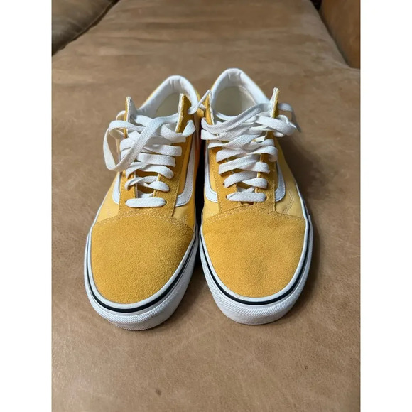 Vans Old Skool Classic Low Gray Suede Pro Skate Shoes Yellow Mens Size 10 - Picture 2 of 8